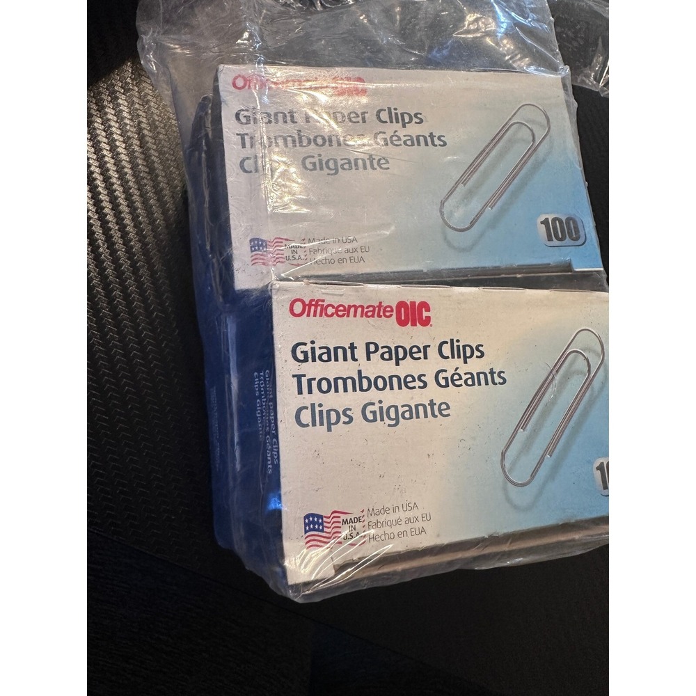 Officemate Giant Paper Clips 100 Count Each Office Supplies 4 PACKS